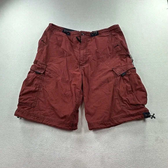 Abercrombie & Fitch Cargo Shorts Mens Large Rust Red Paratroops AF-92 Pockets - Picture 1 of 15